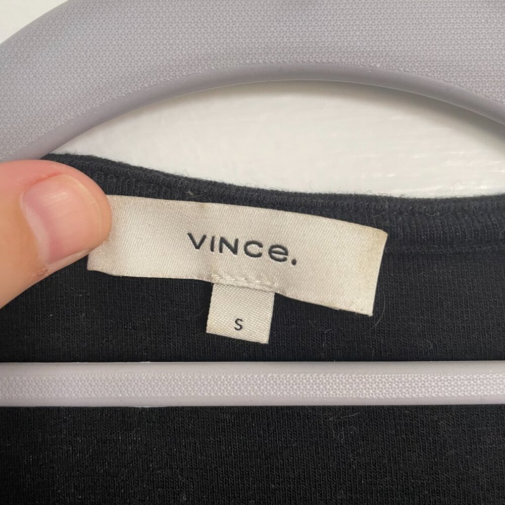 Vince Long Sleeved Henley in Black (S) - Picture 2 of 3